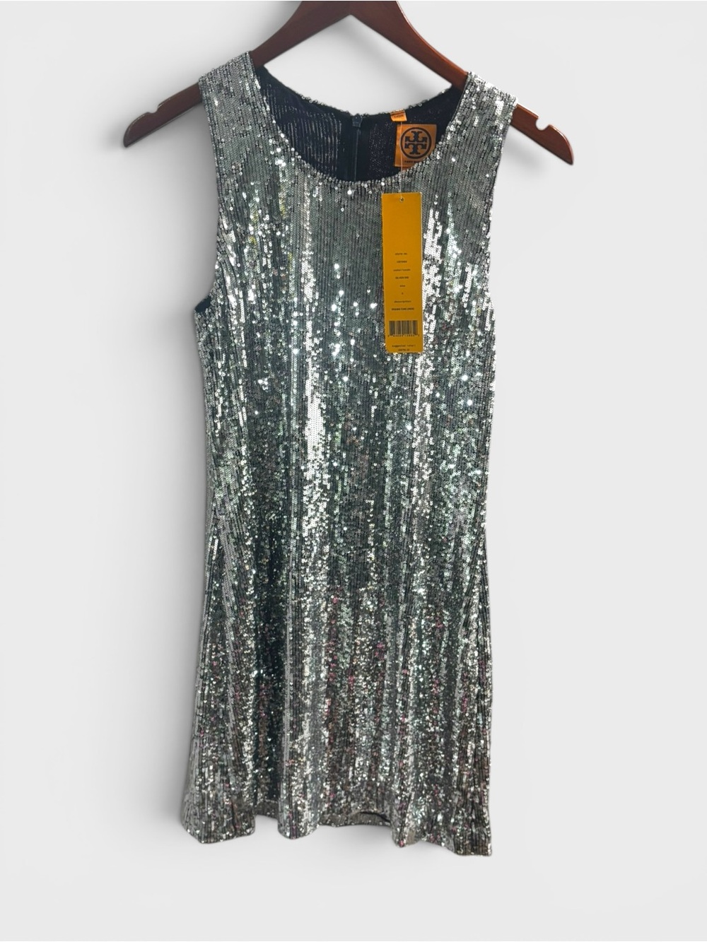 Tory Burch ASO Serena Van Der Woodsen Gossip Girl Sequin Dress NWT Alt Silver - Picture 5 of 10